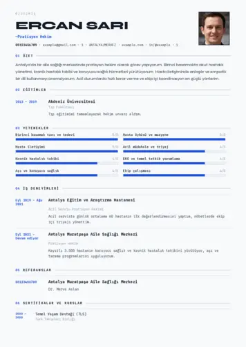 Pratisyen Hekim Cv Örnekleri cv indir